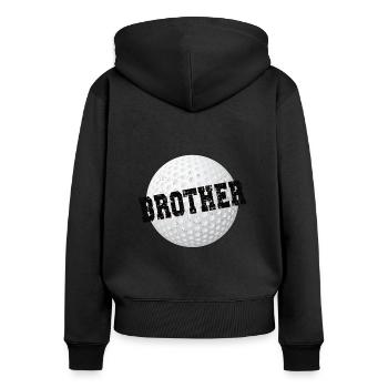 Fier golf frère du golfeur golfeur frère - Sweat à capuche zippé Premium bio Femme - noir - Dos - Julia (174cm)