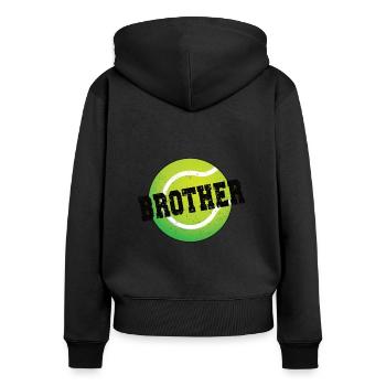 Fier frère de tennis du joueur de tennis frère - Sweat à capuche zippé Premium bio Femme - noir - Dos - Julia (174cm)