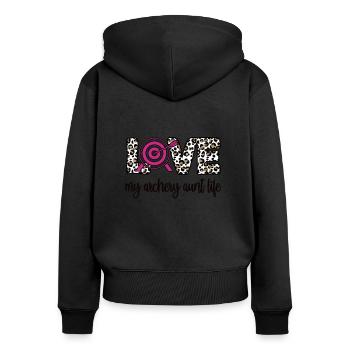 Archery Aunt Of Archers Aunt - Women's Premium Organic Zip Hoodie - black - Back - Julia (174cm)