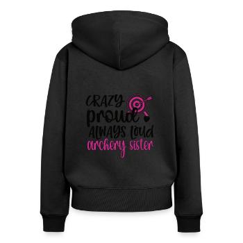 Tir à l’arc Sœur Archer Sœur - Sweat à capuche zippé Premium bio Femme - noir - Dos - Julia (174cm)