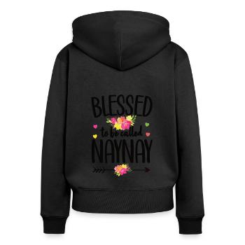 Naynay Oma Muttertag Naynay Geschenk Großmutter - Frauen Premium Bio Zip Hoodie - Schwarz - Hinten - Julia (174cm)