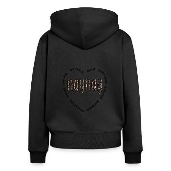 Naynay Grand-mère Fête des mères Naynay Cadeau Grand-mère - Sweat à capuche zippé Premium bio Femme - noir - Dos - Julia (174cm)