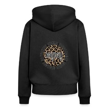 Meilleur cadeau de grand-mère Naynay grand-mère Naynay grand-mère - Sweat à capuche zippé Premium bio Femme - noir - Dos - Julia (174cm)