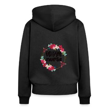 Geburtshilfe Gynäkologie OB GYN Krankenschwester - Frauen Premium Bio Zip Hoodie - Schwarz - Hinten - Julia (174cm)