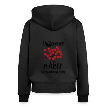 Geburtshilfe Gynäkologie OB GYN Krankenschwester - Frauen Premium Bio Zip Hoodie - Schwarz - Hinten - Julia (174cm)