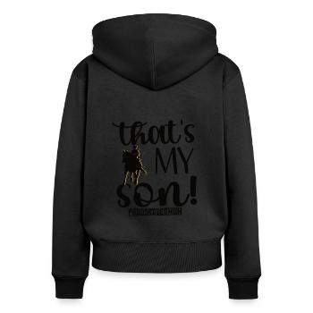 Stolze Rodeo Mama Rodeo-Reiter Mutter Geschenk - Frauen Premium Bio Zip Hoodie - Schwarz - Hinten - Julia (174cm)
