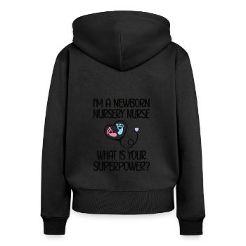 Neonatal Nurse Baby Nurse - Women's Premium Organic Zip Hoodie - black - Back - Julia (174cm)