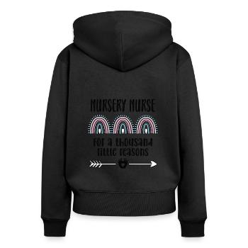 Proud Neonatal Nurse Gift - Women's Premium Organic Zip Hoodie - black - Back - Julia (174cm)