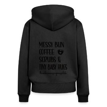 Proud Neonatal Nurse Gift - Women's Premium Organic Zip Hoodie - black - Back - Julia (174cm)
