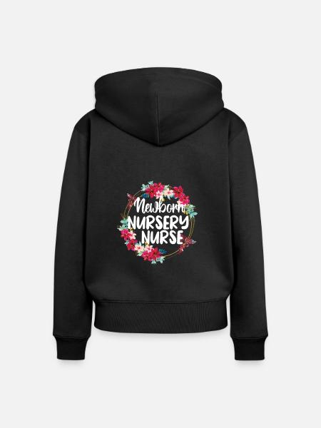 Beste Neugeborenen-Krankenschwester Geschenk - Frauen Premium Bio Zip Hoodie - Schwarz