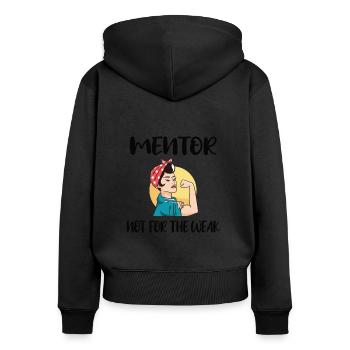Mentor Wertschätzung Persönlicher Mentor Geschenke - Frauen Premium Bio Zip Hoodie - Schwarz - Hinten - Julia (174cm)