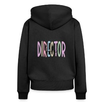 Bester Direktor Geschenk Direktor Wertschätzung - Frauen Premium Bio Zip Hoodie - Schwarz - Hinten - Julia (174cm)