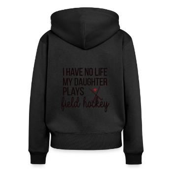 Beste Feldhockey-Mutter Feldhockeyspieler Mama - Frauen Premium Bio Zip Hoodie - Schwarz - Hinten - Julia (174cm)