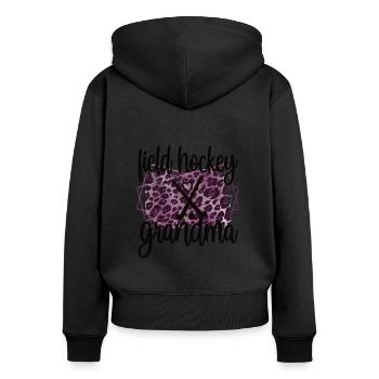 Meilleure grand-mère de hockey sur gazon grand-mère de joueur de hockey sur gazon - Sweat à capuche zippé Premium bio Femme - noir - Dos - Julia (174cm)