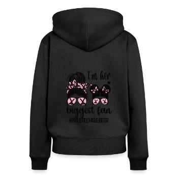 Hockey sur gazon Sœur Joueur de hockey sur gazon Sœur - Sweat à capuche zippé Premium bio Femme - noir - Dos - Julia (174cm)