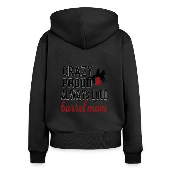 Barrel Racing Mère Cadeau Barrel Racing Mama - Sweat à capuche zippé Premium bio Femme - noir - Dos - Julia (174cm)