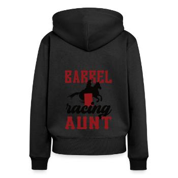 Barrel Racing Tante Cadeau Barrel Racing Tante - Sweat à capuche zippé Premium bio Femme - noir - Dos - Julia (174cm)