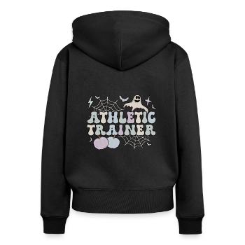 Certified Athletic Trainer Halloween AT Gifts - Women's Premium Organic Zip Hoodie - black - Back - Julia (174cm)