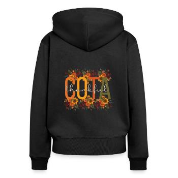 COTA Thanksgiving Occupational Therapy Assistant - Frauen Premium Bio Zip Hoodie - Schwarz - Hinten - Julia (174cm)