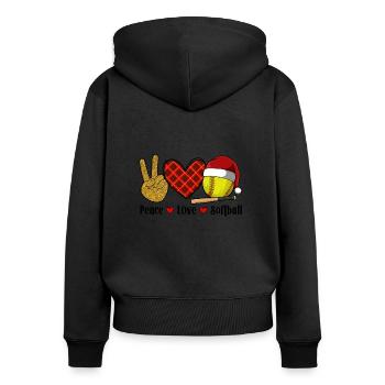 Softball Christmas Softball Player Xmas Party Gift - Frauen Premium Bio Zip Hoodie - Schwarz - Hinten - Julia (174cm)