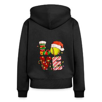 Softball Christmas Softball Player Xmas Party Gift - Frauen Premium Bio Zip Hoodie - Schwarz - Hinten - Julia (174cm)