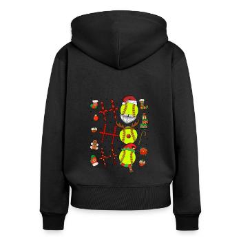 Softball Christmas Softball Player Xmas Party Gift - Frauen Premium Bio Zip Hoodie - Schwarz - Hinten - Julia (174cm)