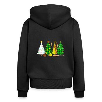 Softball Christmas Softball Player Xmas Party Gift - Frauen Premium Bio Zip Hoodie - Schwarz - Hinten - Julia (174cm)