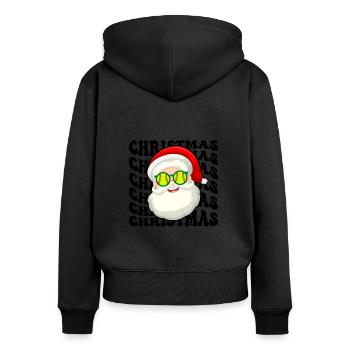 Softball Noël Joueur de softball Cadeau de Noël - Sweat à capuche zippé Premium bio Femme - noir - Dos - Julia (174cm)