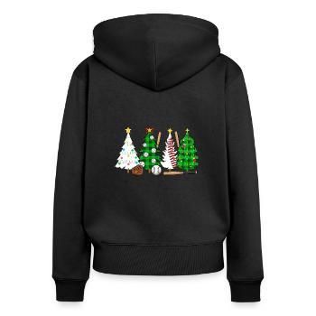 Baseball Christmas Gifts Baseball Player Xmas - Frauen Premium Bio Zip Hoodie - Schwarz - Hinten - Julia (174cm)