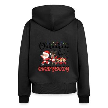 Chihuahua Christmas Party Chihuahua Xmas Gifts - Frauen Premium Bio Zip Hoodie - Schwarz - Hinten - Julia (174cm)