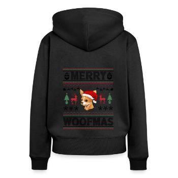 Chihuahua Ugly Christmas Chihuahua Xmas Party - Frauen Premium Bio Zip Hoodie - Schwarz - Hinten - Julia (174cm)