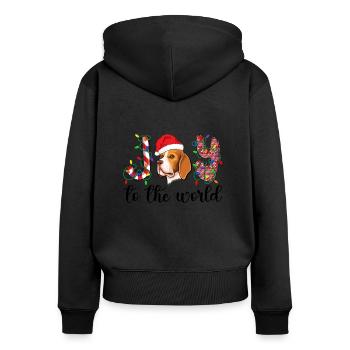 Beagle Christmas Party Beagle Dog Xmas Gifts - Frauen Premium Bio Zip Hoodie - Schwarz - Hinten - Julia (174cm)