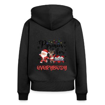 Great Pyrenees Weihnacht Goldener Hunde Geschenk - Frauen Premium Bio Zip Hoodie - Schwarz - Hinten - Julia (174cm)