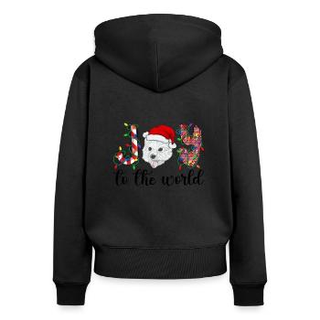 Westie Christmas Golden Dog Gift - Women's Premium Organic Zip Hoodie - black - Back - Julia (174cm)