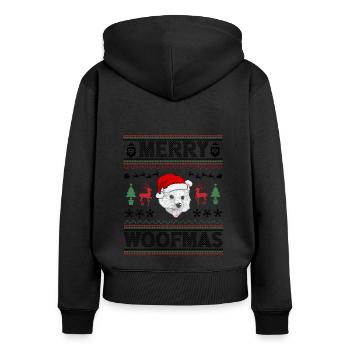 Westie Christmas Golden Dog Gift - Women's Premium Organic Zip Hoodie - black - Back - Julia (174cm)