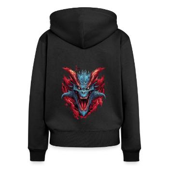 Dragon mystical Lindwurm Monster Monster Monster - Women's Premium Organic Zip Hoodie - black - Back - Julia (174cm)