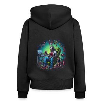 Monster Monster Demon Devil Vampire Guhl Zombie - Women's Premium Organic Zip Hoodie - black - Back - Julia (174cm)
