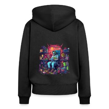 Monster Monster Demon Devil Vampire Guhl Zombie - Women's Premium Organic Zip Hoodie - black - Back - Julia (174cm)