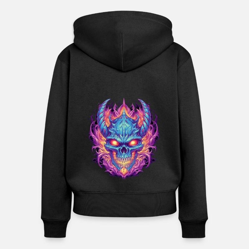Monster Monster Demon Devil Vampire Guhl Zombie - Sweat à capuche zippé Premium bio Femme - noir