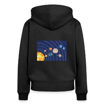 Solar system sun planets orbits - Women's Premium Organic Zip Hoodie - black - Back - Julia (174cm)