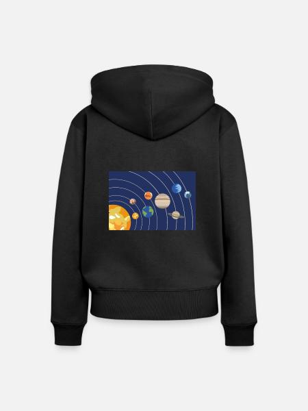 Sonnensystem Sonne Planeten Umlaufbahnen - Frauen Premium Bio Zip Hoodie - Schwarz