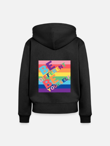 Be different - Frauen Premium Bio Zip Hoodie - Schwarz