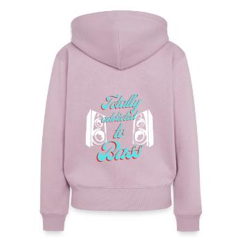 Addicted to bass - Women's Premium Organic Zip Hoodie - dusky pink - Back - Julia (174cm)