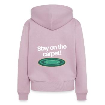 Restez sur le tapis - Sweat à capuche zippé Premium bio Femme - rose poudré - Dos - Julia (174cm)
