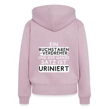 Buchstabenverdreher - Frauen Premium Bio Zip Hoodie - Altrosa - Hinten - Julia (174cm)