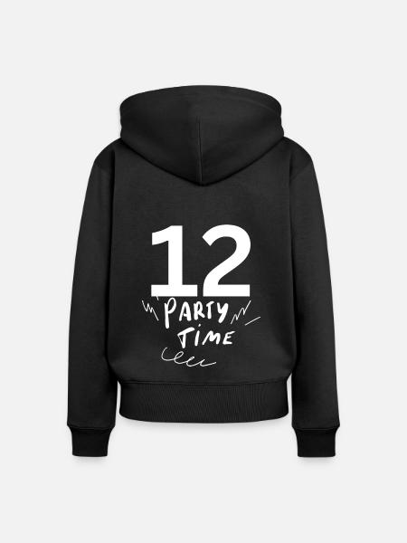 12 - Frauen Premium Bio Zip Hoodie - Schwarz