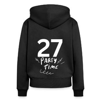 27 - Women's Premium Organic Zip Hoodie - black - Back - Julia (174cm)