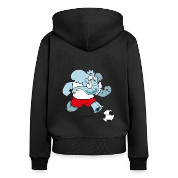 Elephant Footballer - Women's Premium Organic Zip Hoodie - black - Back - Julia (174cm)