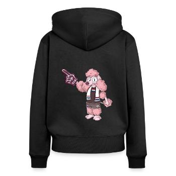 Fan Pudel Niederlande - Frauen Premium Bio Zip Hoodie - Schwarz - Hinten - Julia (174cm)