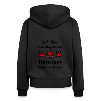 Zuhause im schönen Kärnten - Frauen Premium Bio Zip Hoodie - Schwarz - Hinten - Julia (174cm)